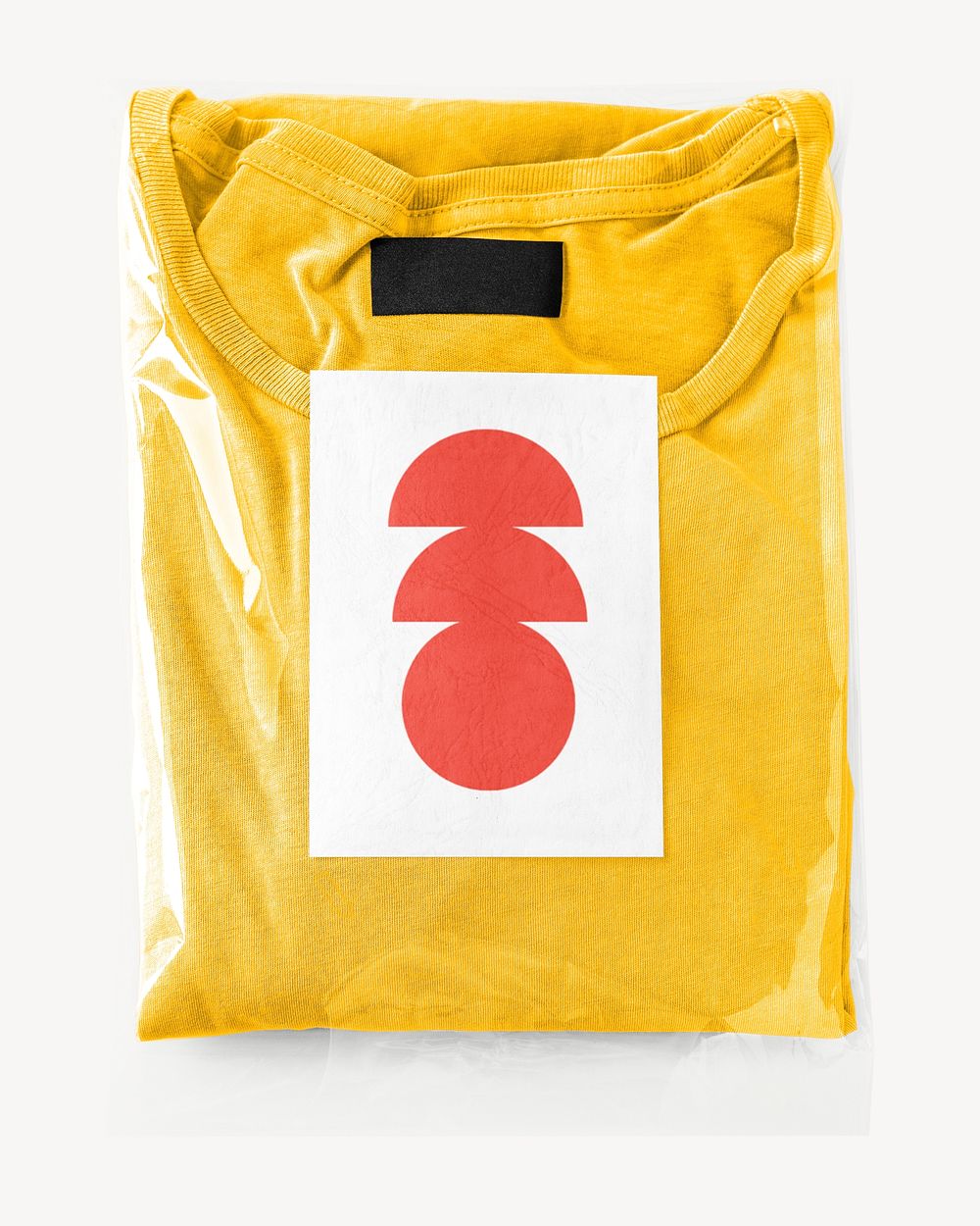 Yellow top in a plastic package  mockup, editable apparel & fashion psd