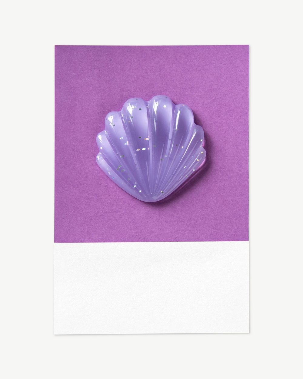 3D seashell illustration, purple shape psd