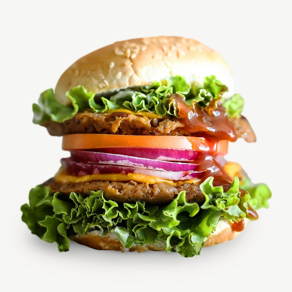 Vegan cheeseburger food photography psd