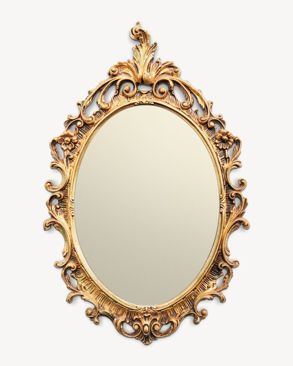 Gold ornamental frame mockup, editable design psd