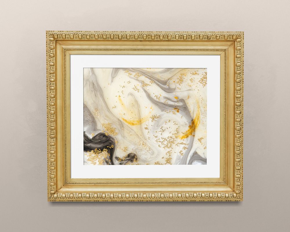 Abstract vintage gold picture frame 