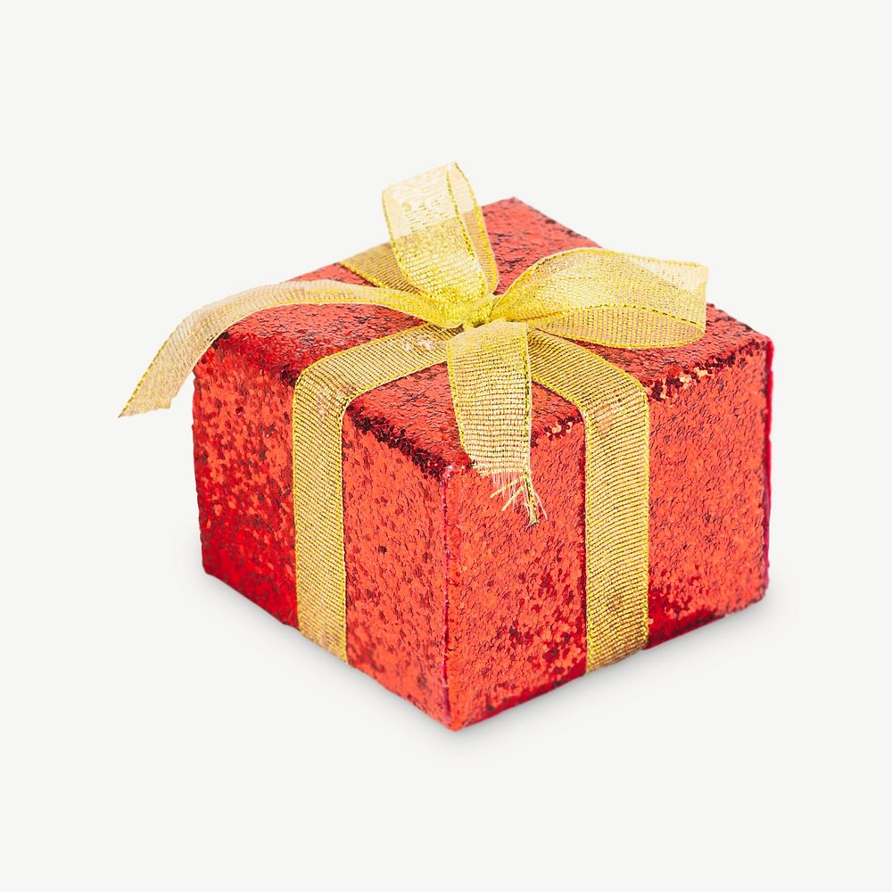 Sparkling gift box, Christmas celebration present psd