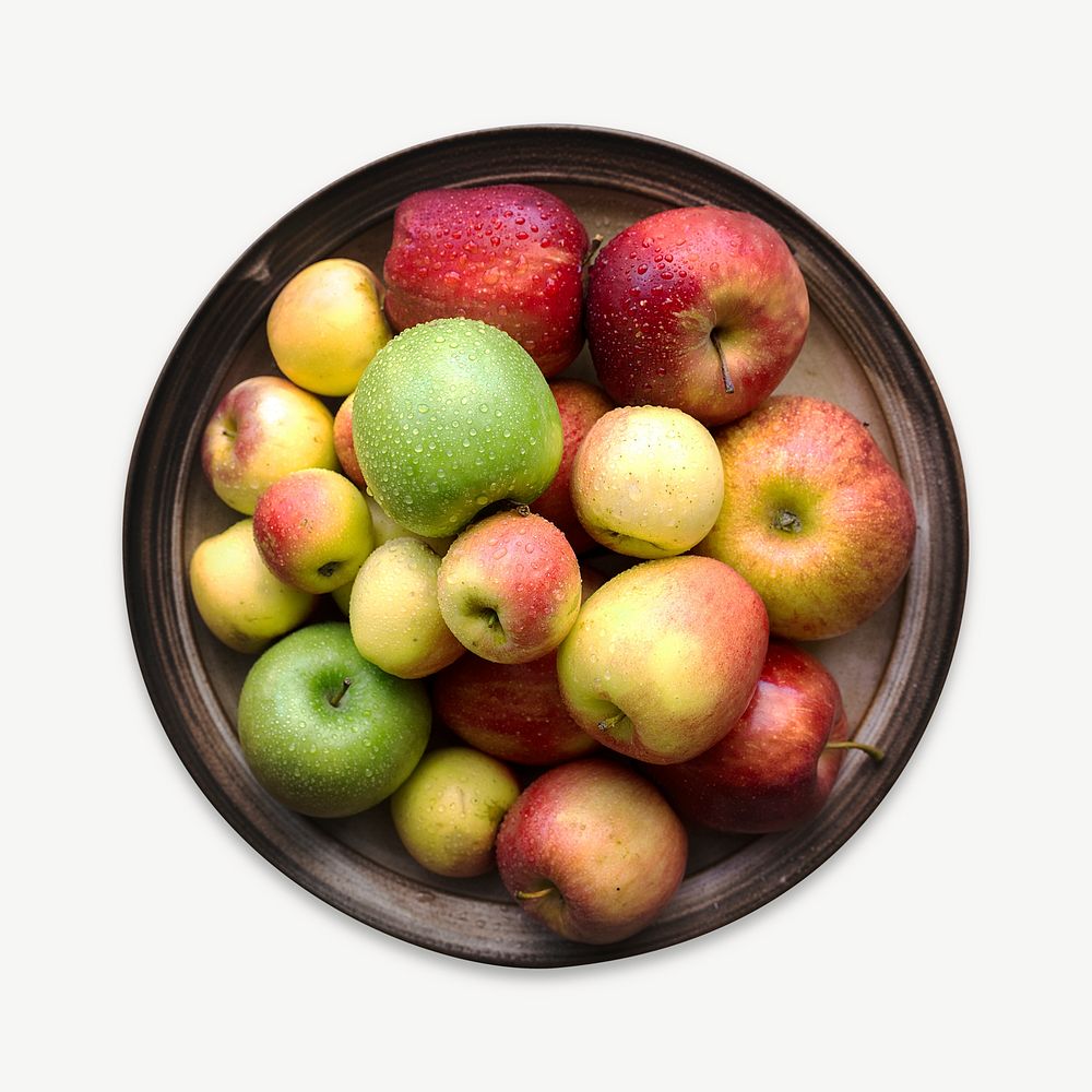 Fresh apples in a bowl psd