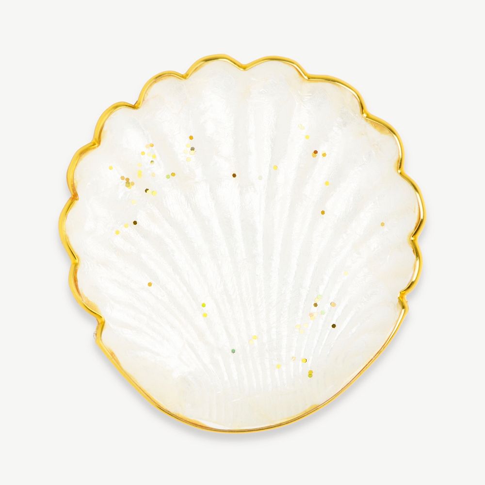Glitter white shell plate psd