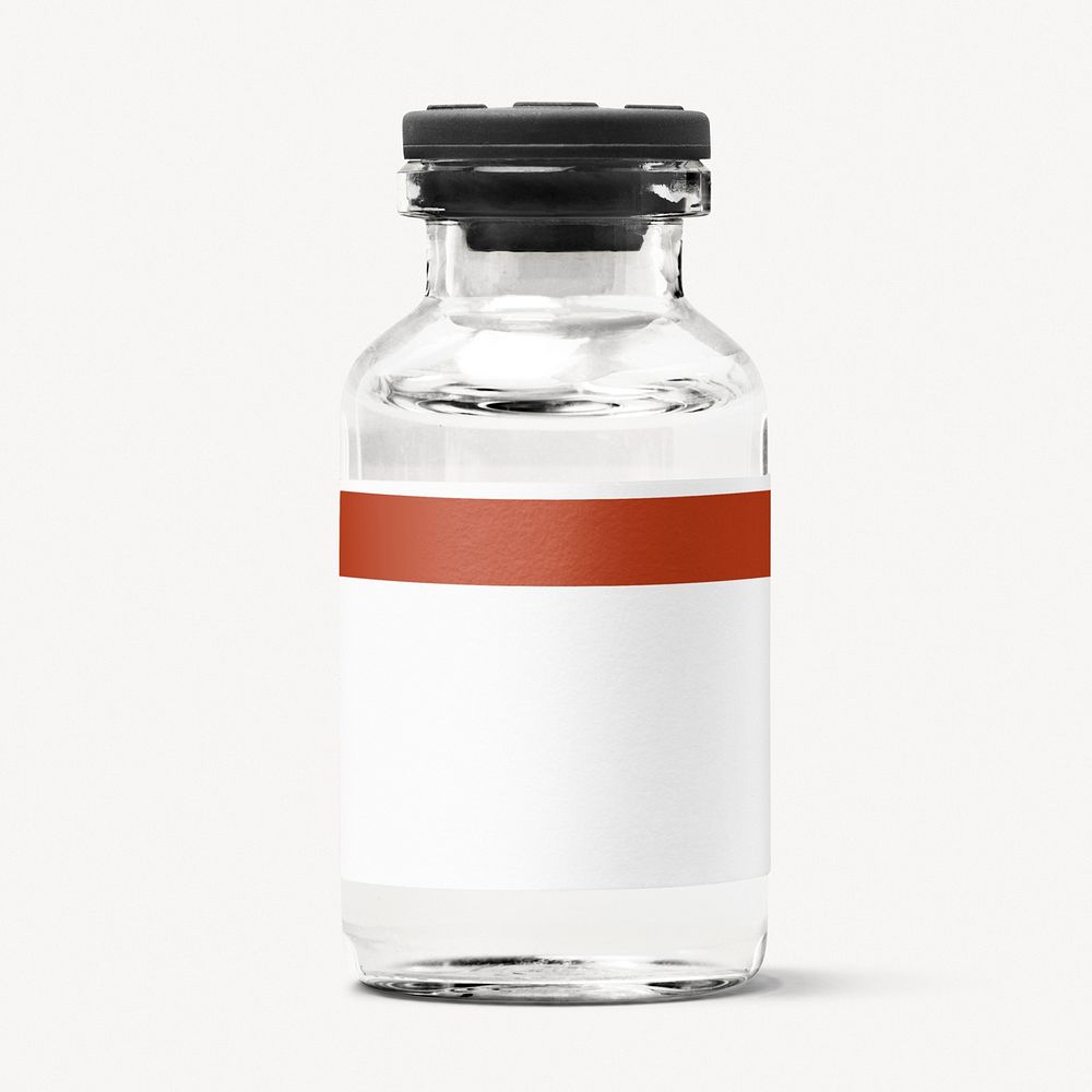 Vaccine vial bottle collage element image