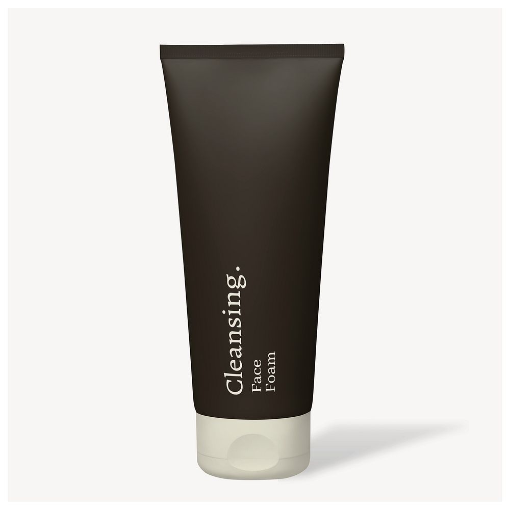 Skincare tube mockup, beauty packaging design psd