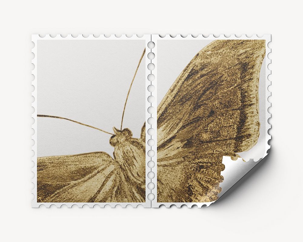 Vintage postage stamp collage element image