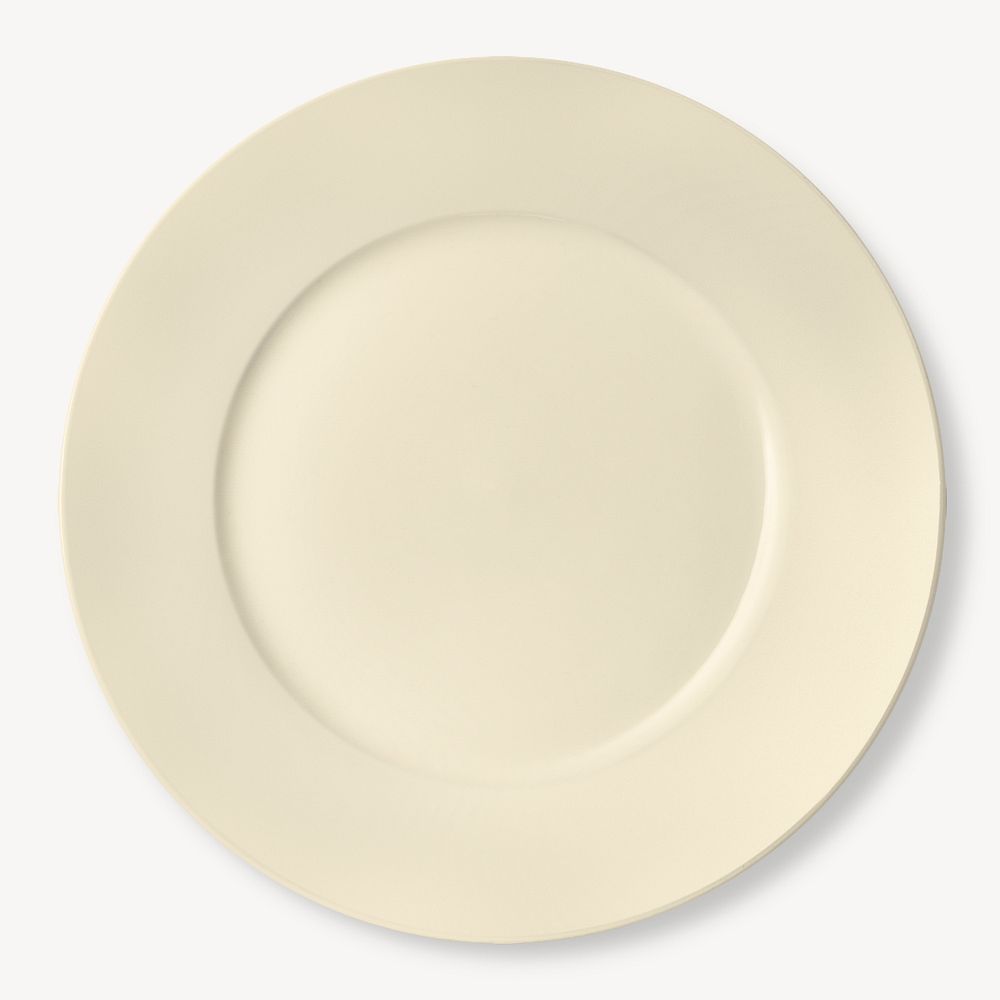 Dish mockup, realistic plate in beige psd