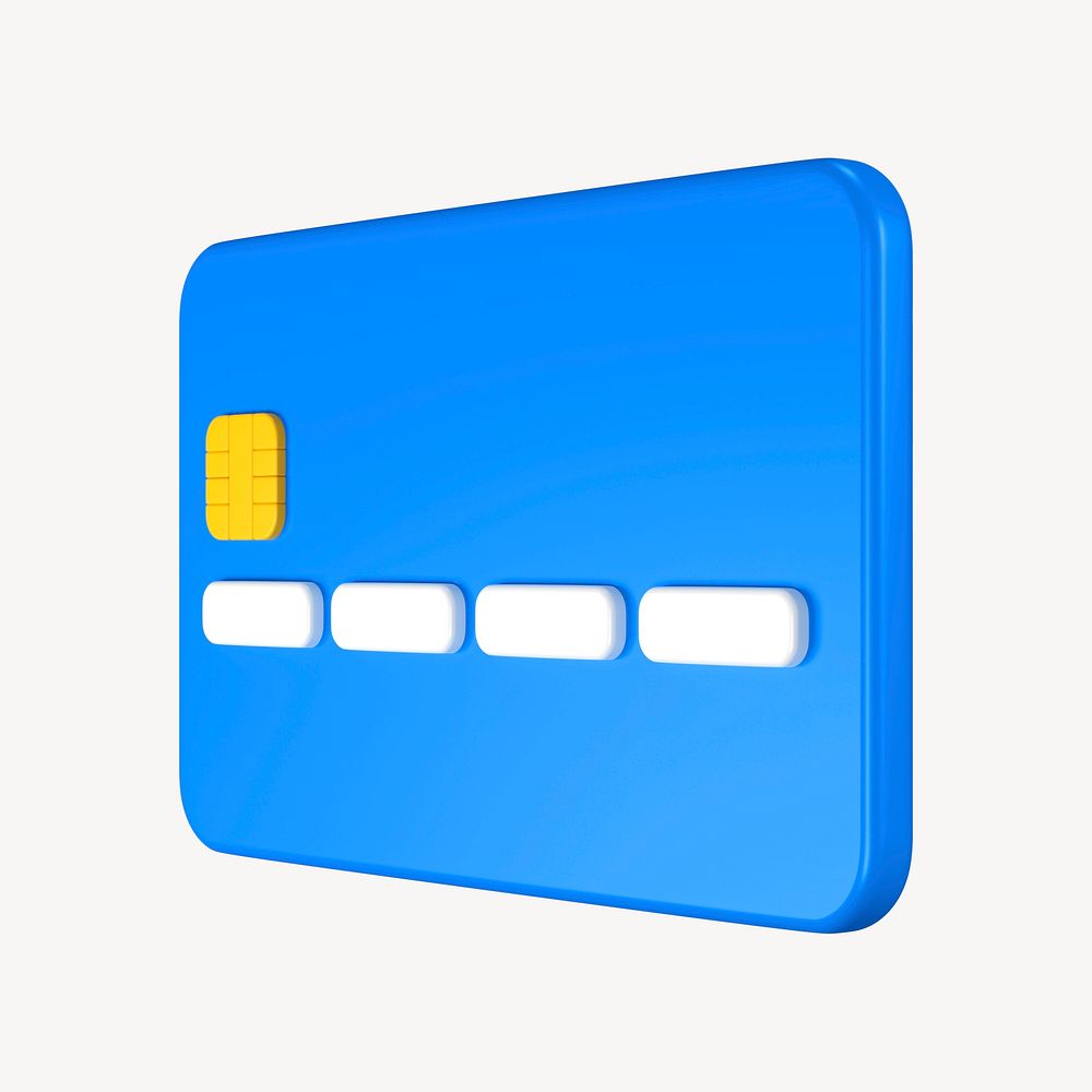 Credit card 3D clipart, finance & banking psd