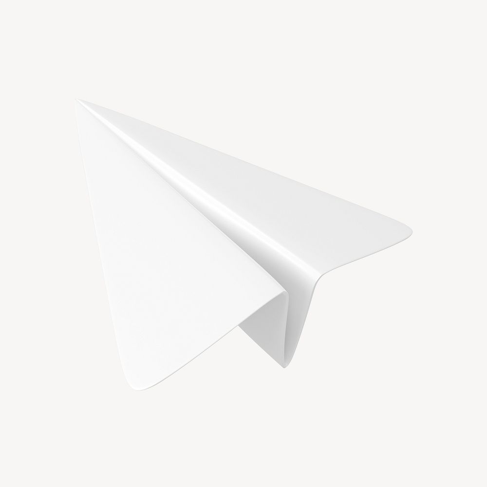 Paper plane 3d clipart, business graphic psd