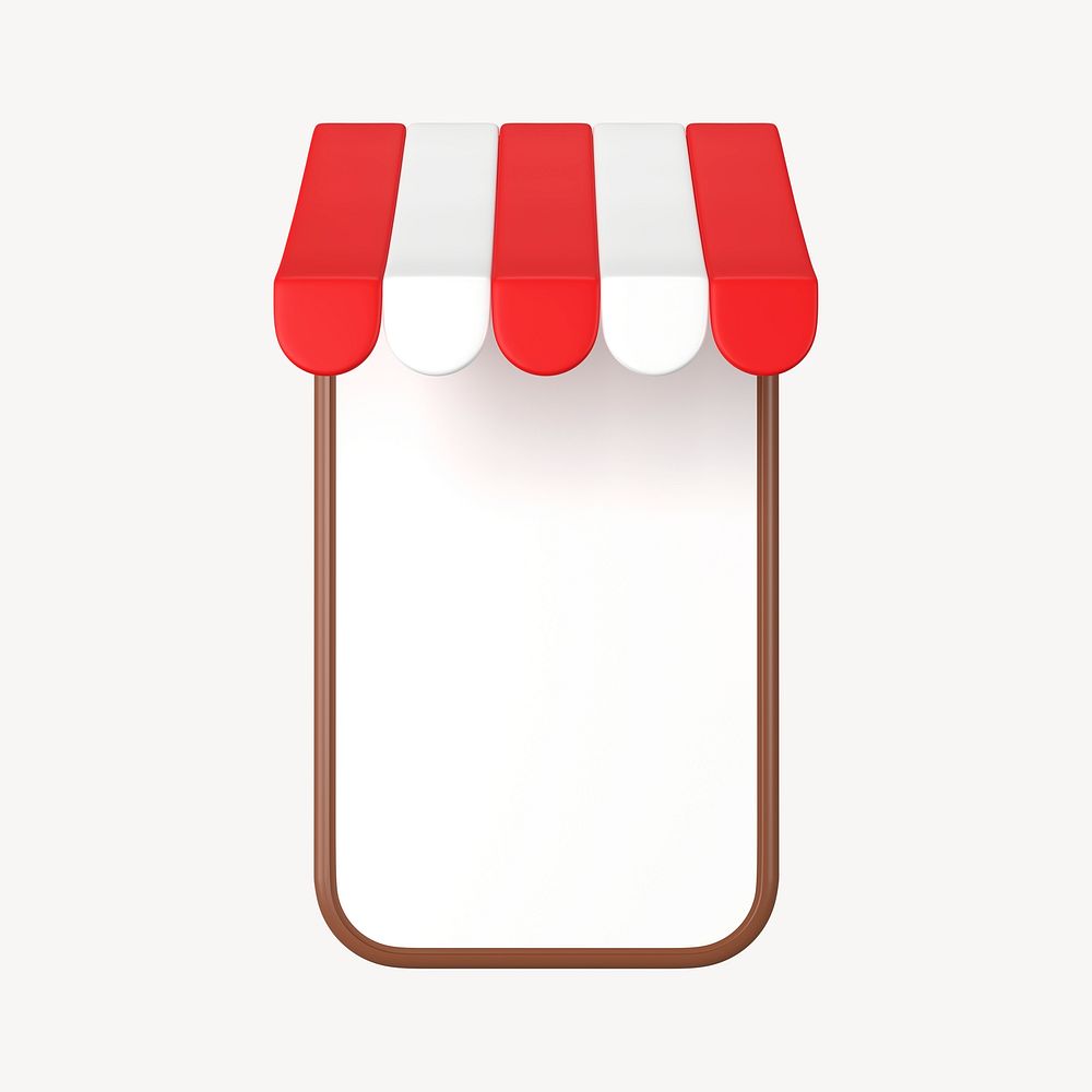 Online store smartphone, 3D shopping illustration psd