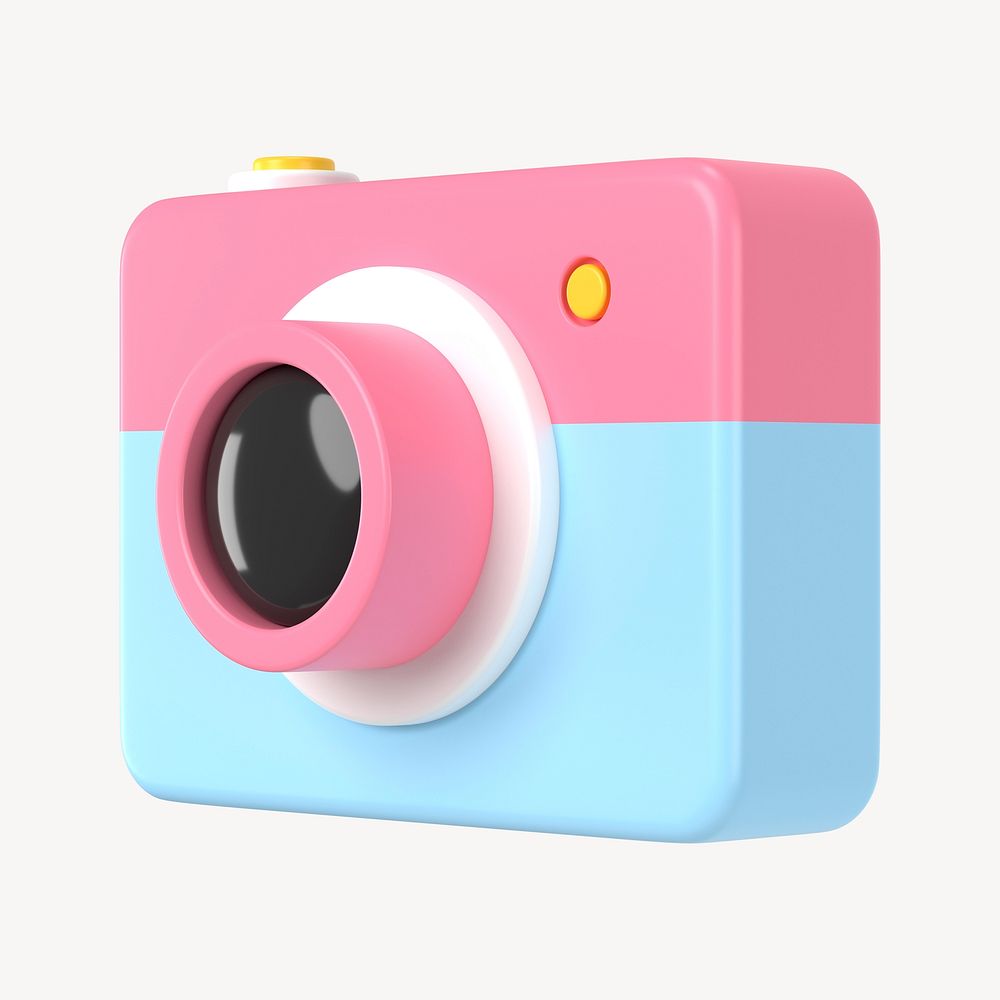 3D camera clipart, social media app icon