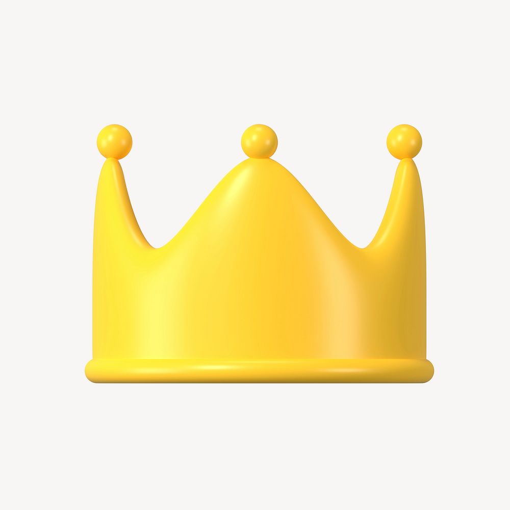 3D crown marketing clipart, ranking symbol psd