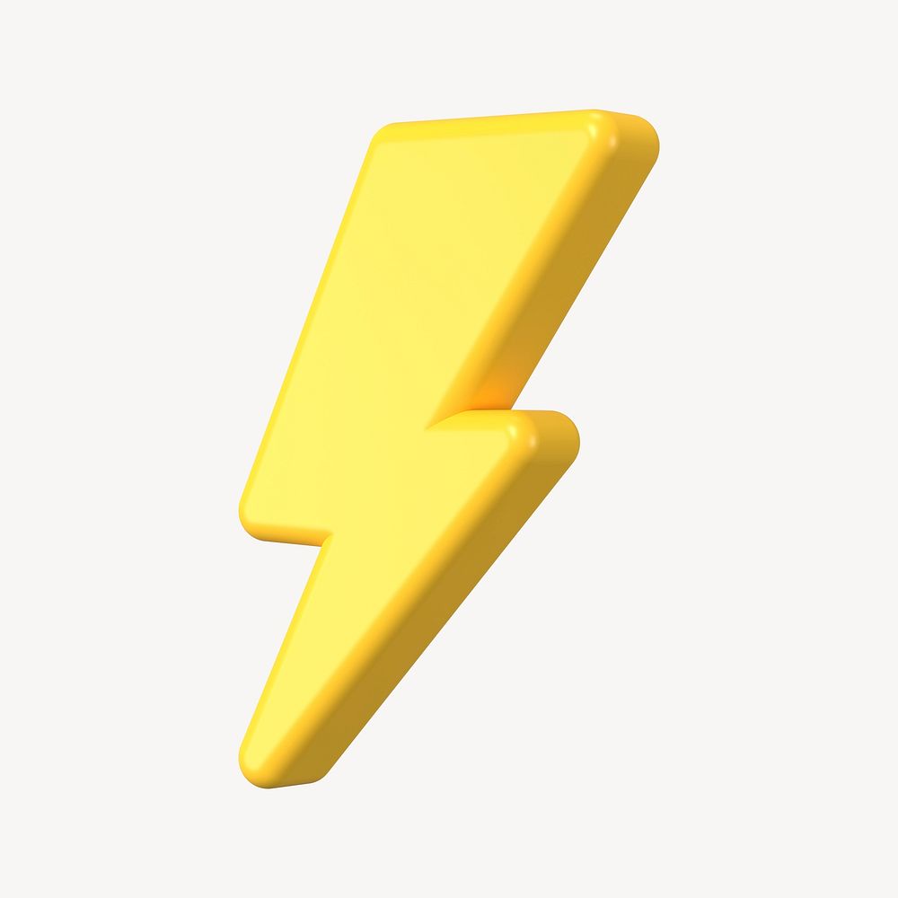 3D thunderbolt clipart, flash sale symbol psd