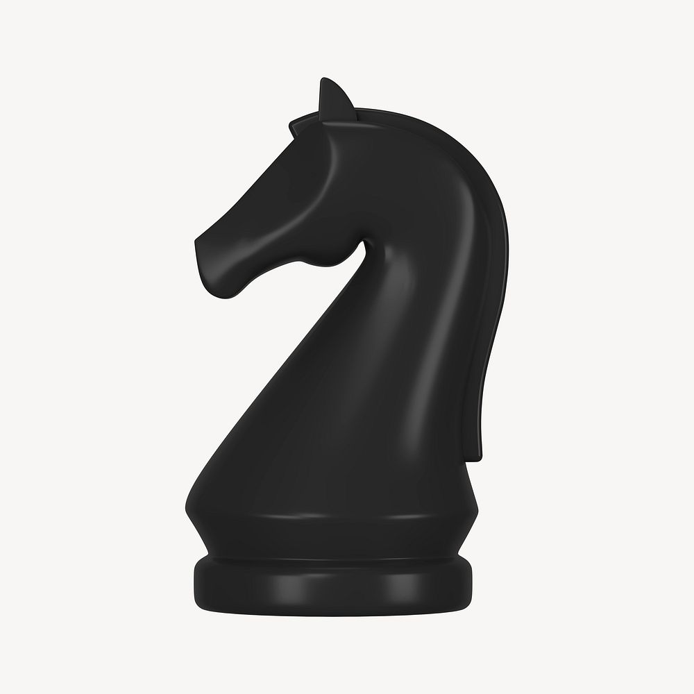 Knight chess piece clipart, 3D business symbol graphic