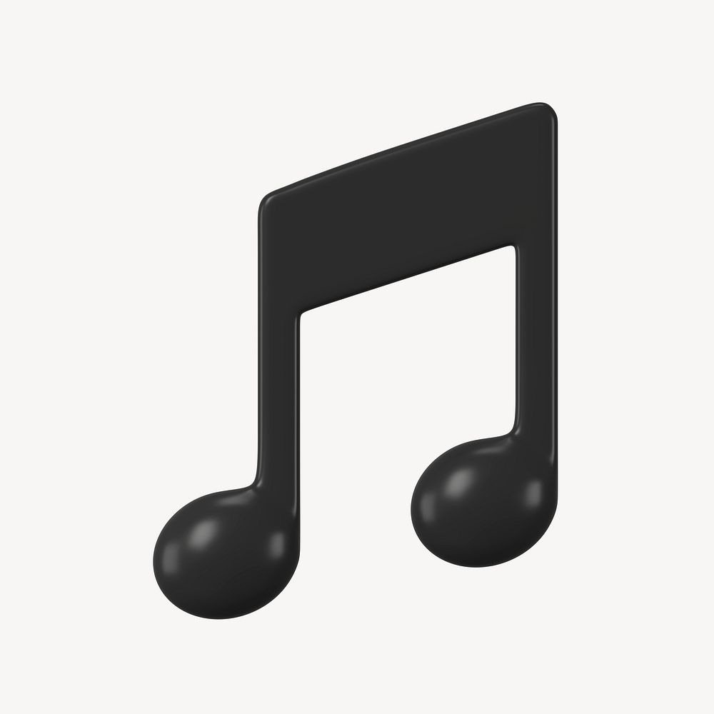 Music note 3D icon sticker psd