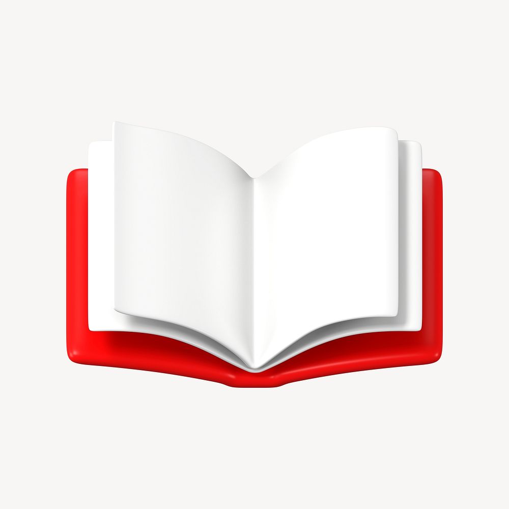 Book, education 3D icon sticker psd