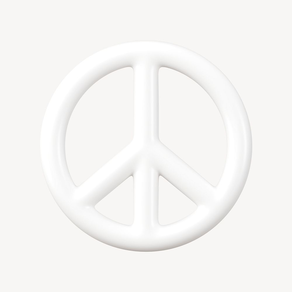 Peace icon, 3D minimal illustration