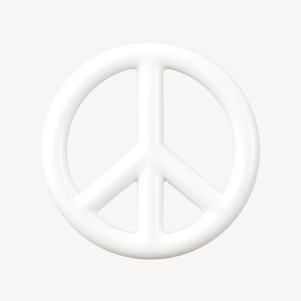 Peace icon, 3D minimal illustration psd