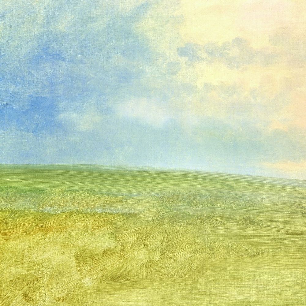 Green hill background, blue sky design