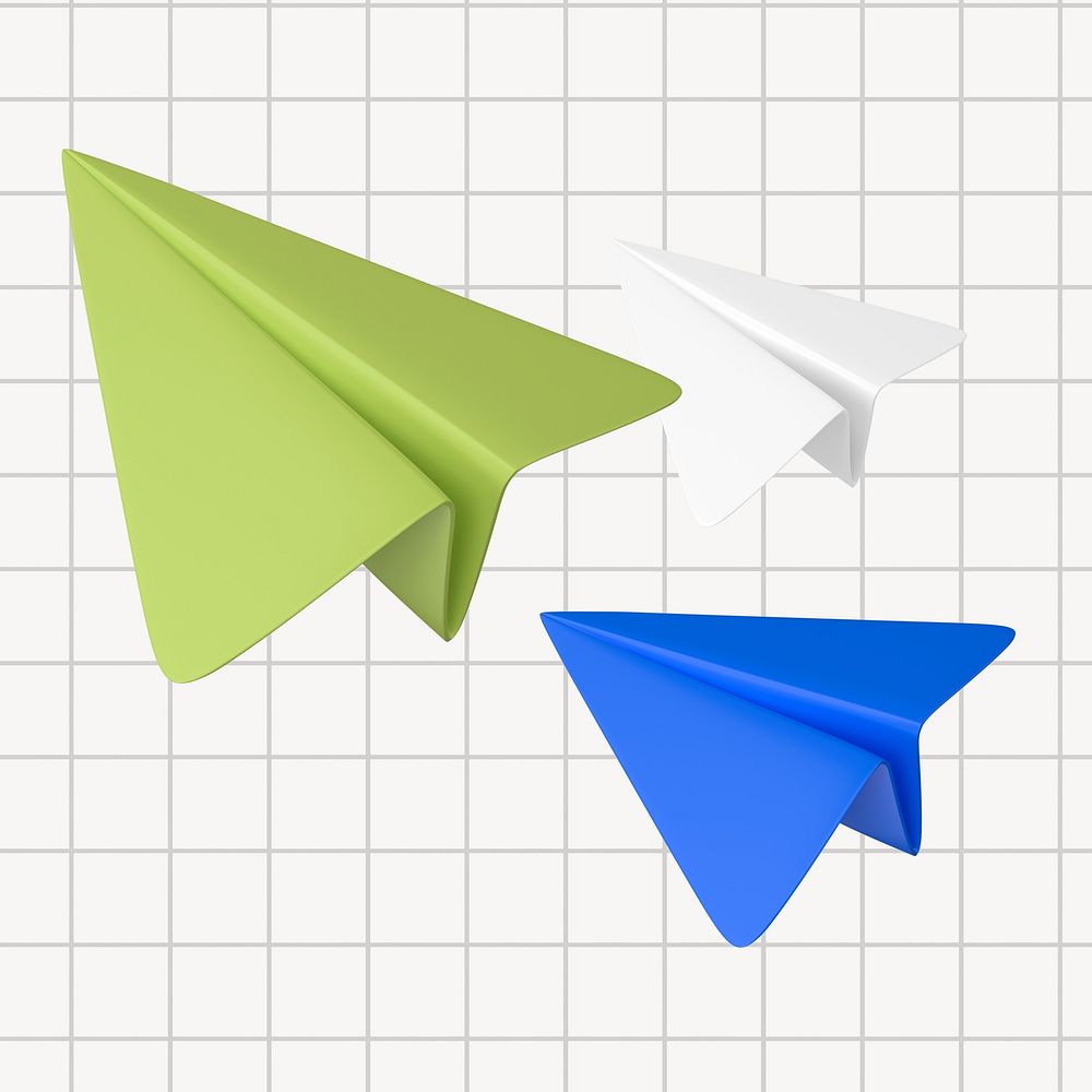 Paper planes 3D icon, business illustration remix design