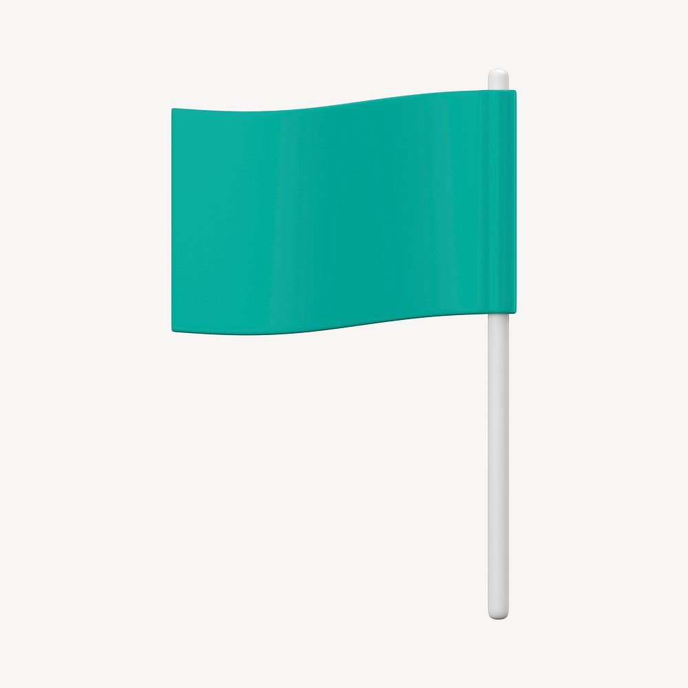 Green flag  3D rendered design