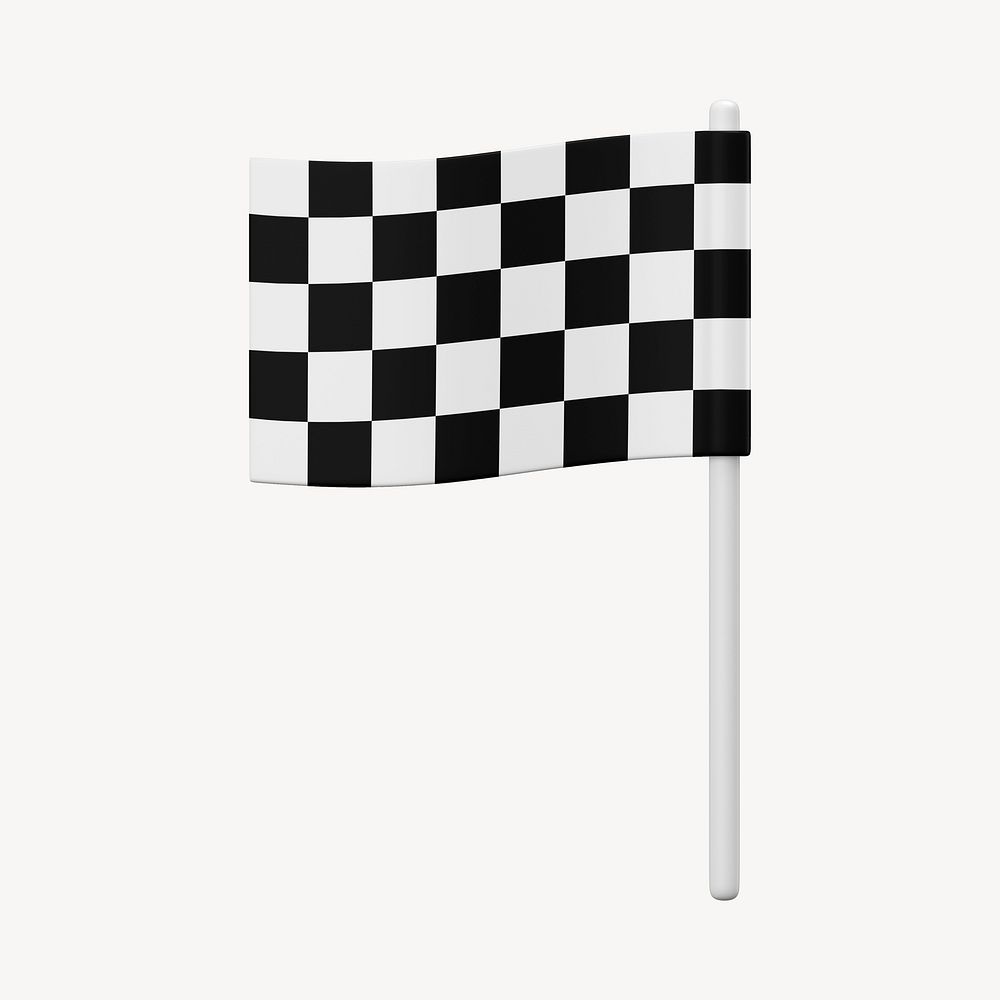 Racing flag mockup, 3D rendered design psd