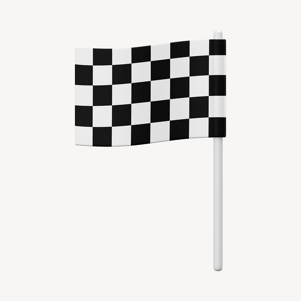 Racing flag 3D rendered design
