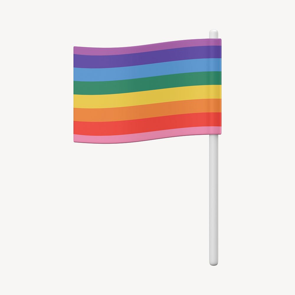 LGBT flag mockup, 3D rendered design psd