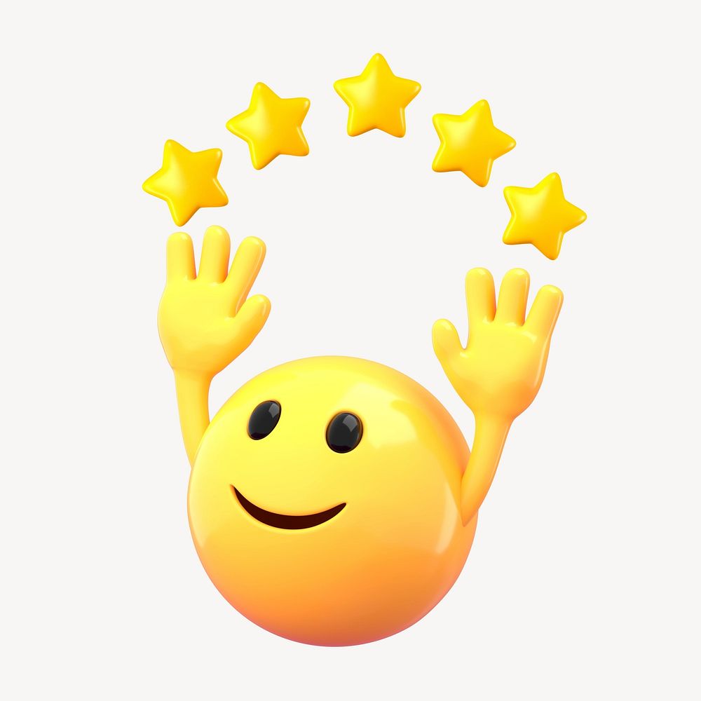 Star ratings, 3D emoticon illustration