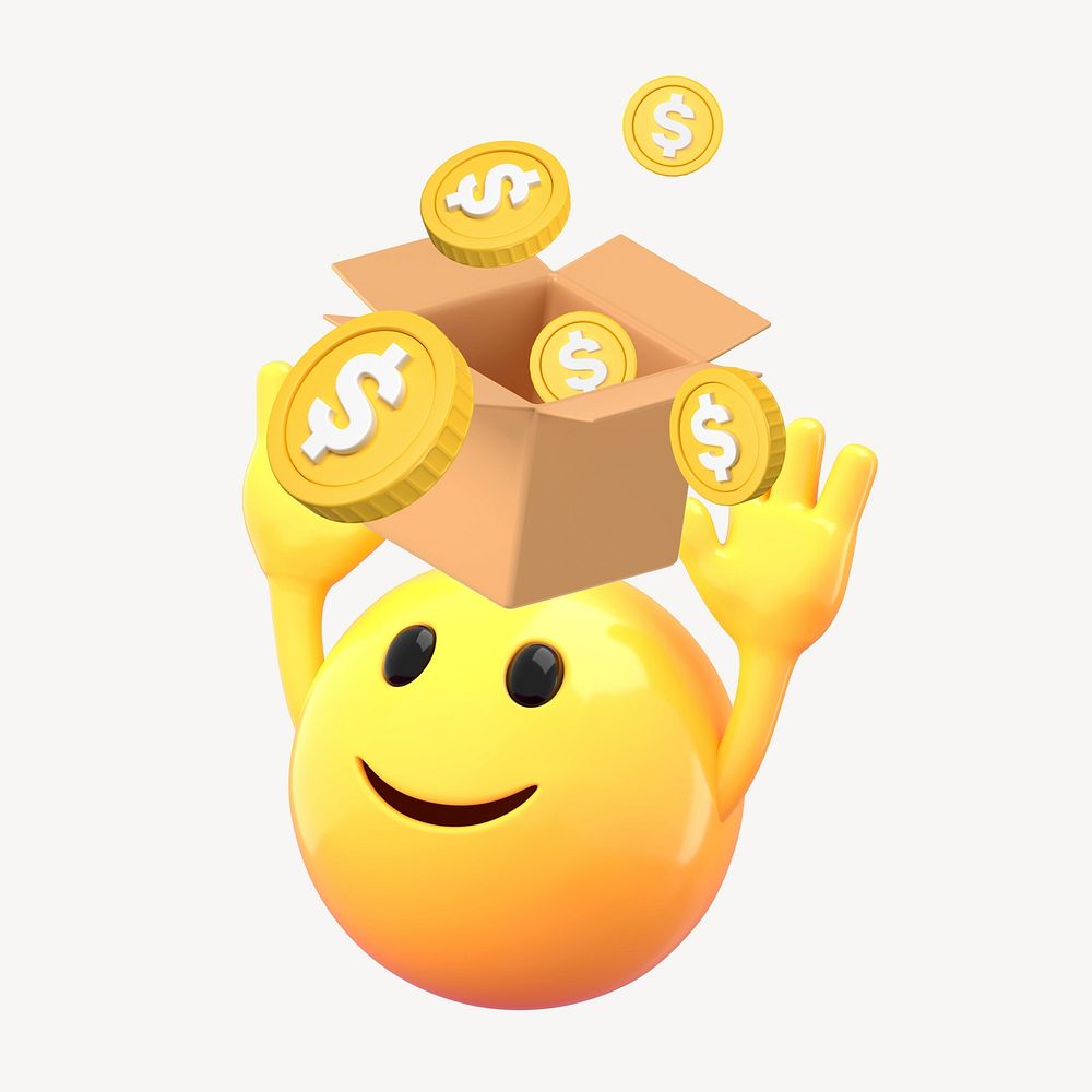 Income emoji, 3D emoticon illustration