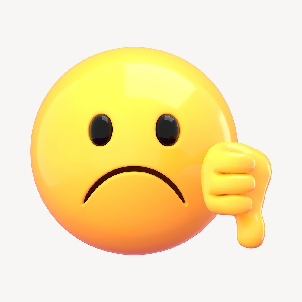 Dislike emoji 3D rendered illustration