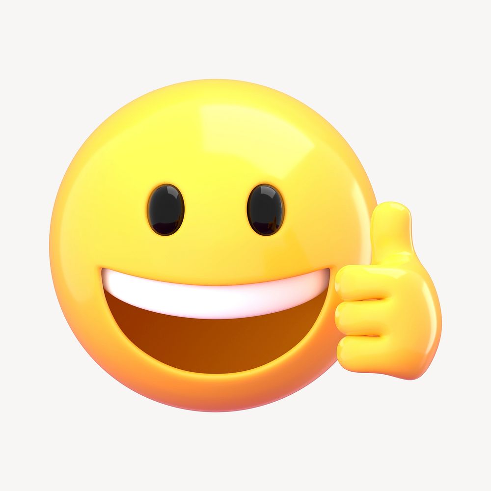 Thumbs up emoji 3D rendered illustration