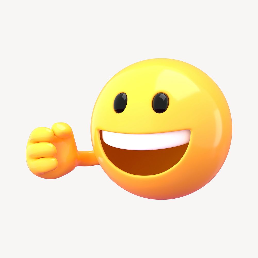 Emoji with fist 3D rendered illustration