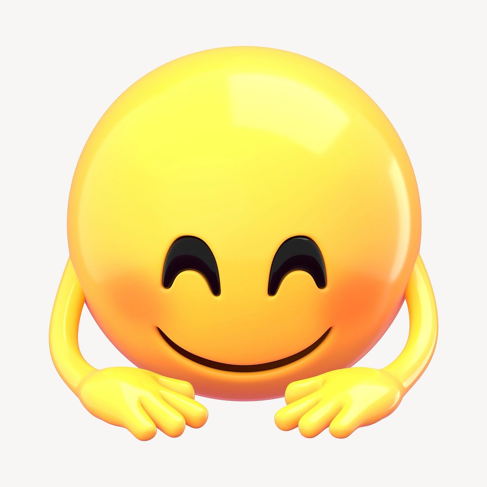 Bowing emoji collage element, 3D emoticon illustration