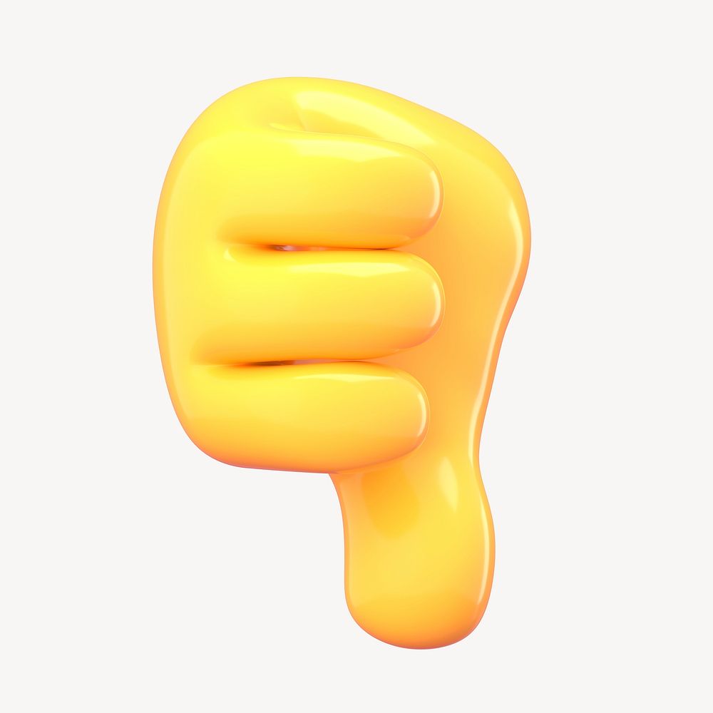 3D thumbs down emoji collage element psd