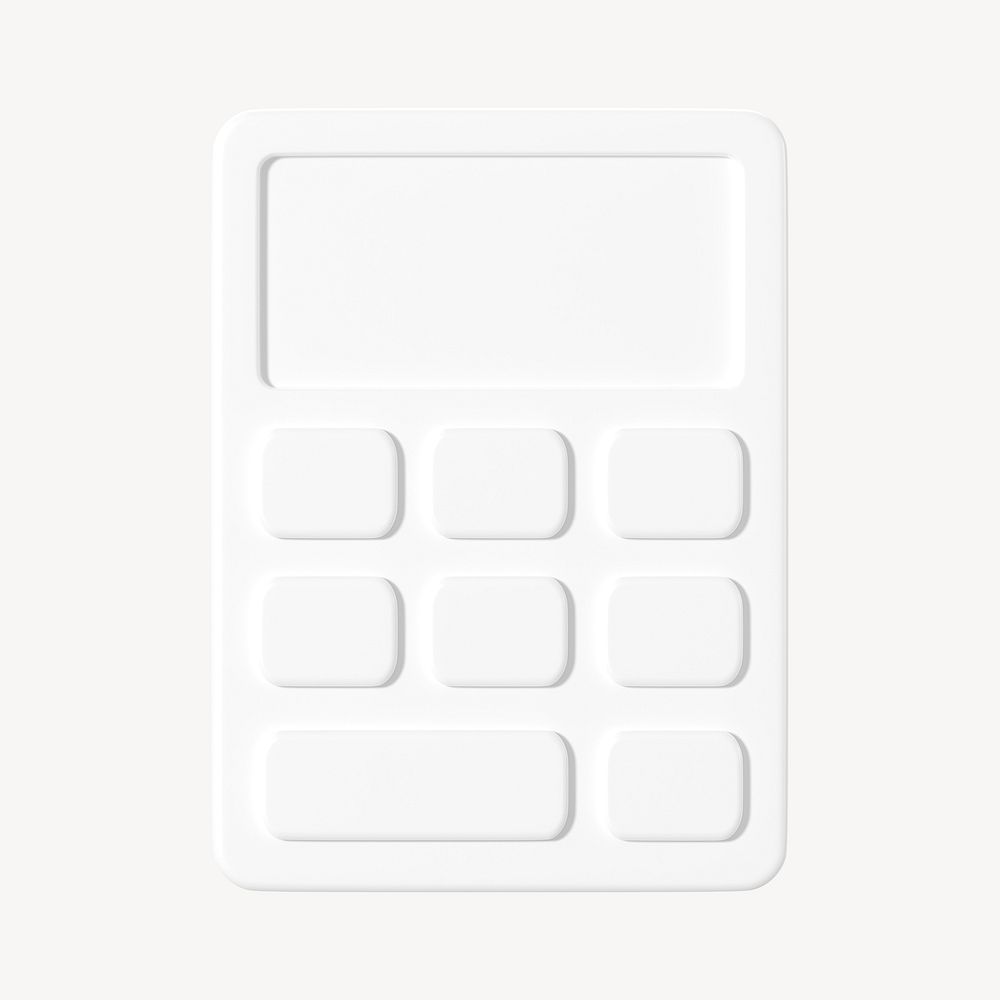 White minimal calculator 3D business icon