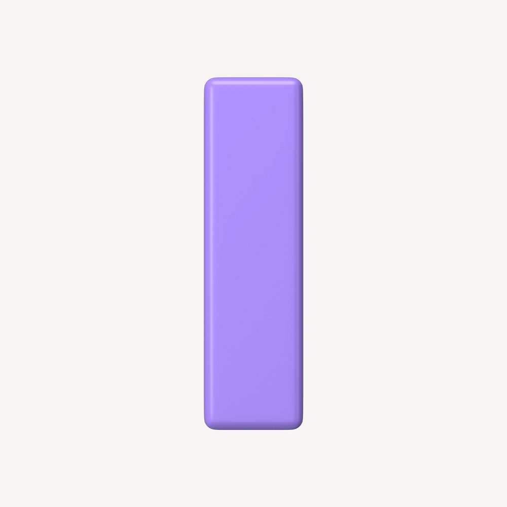 Purple bar shape 3D rendered clipart graphic