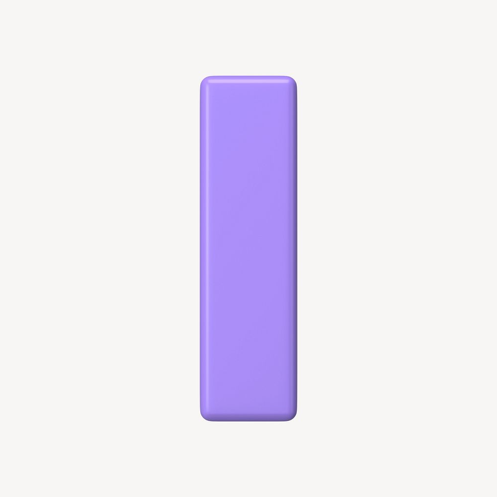 Purple bar shape 3D rendered graphic psd