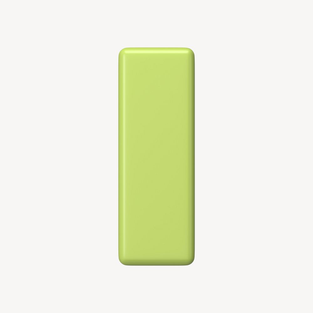 Green bar shape 3D rendered clipart graphic