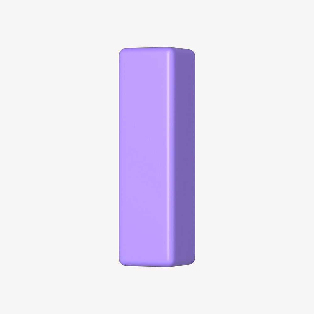 Purple bar shape 3D rendered clipart graphic