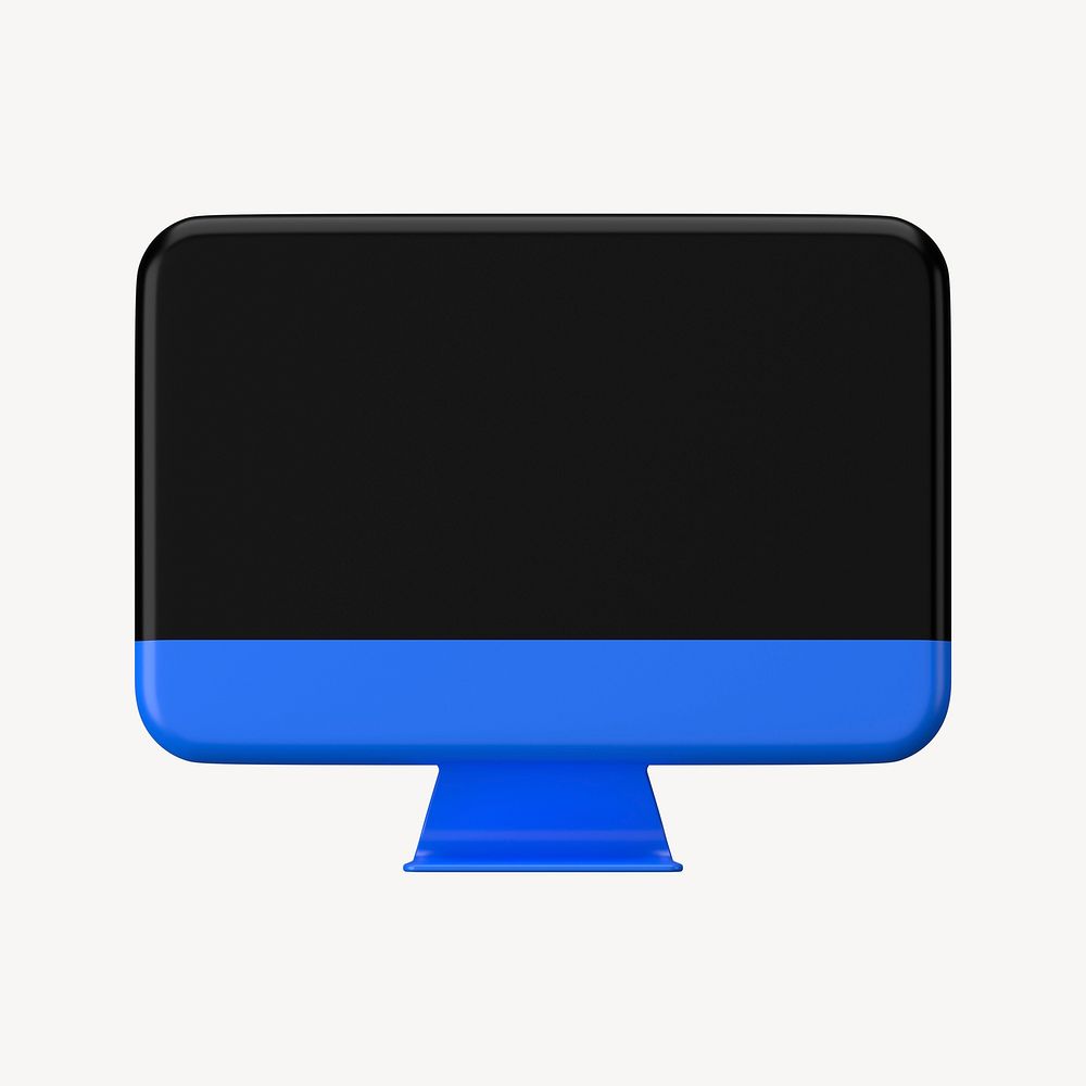 Blue 3D computer screen, technology graphic
