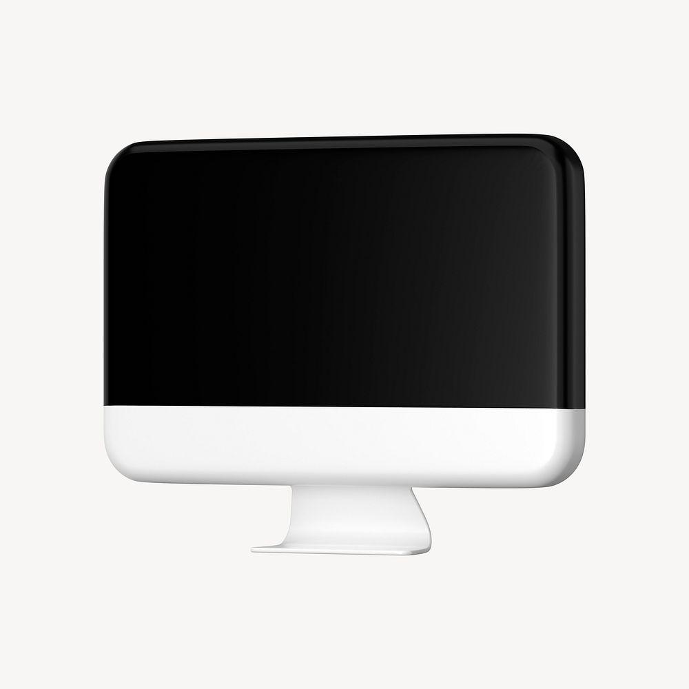 White minimal 3D computer, technology graphic