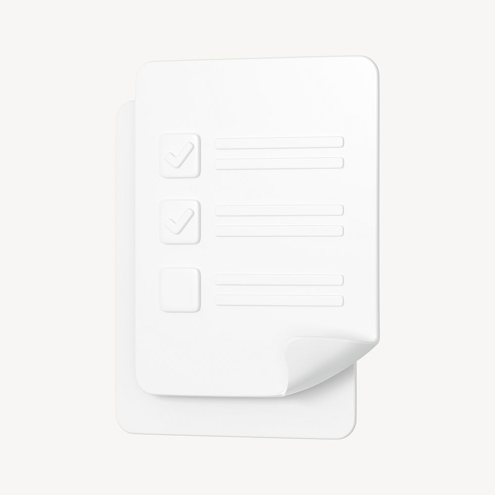 White checklist, 3d business icon psd