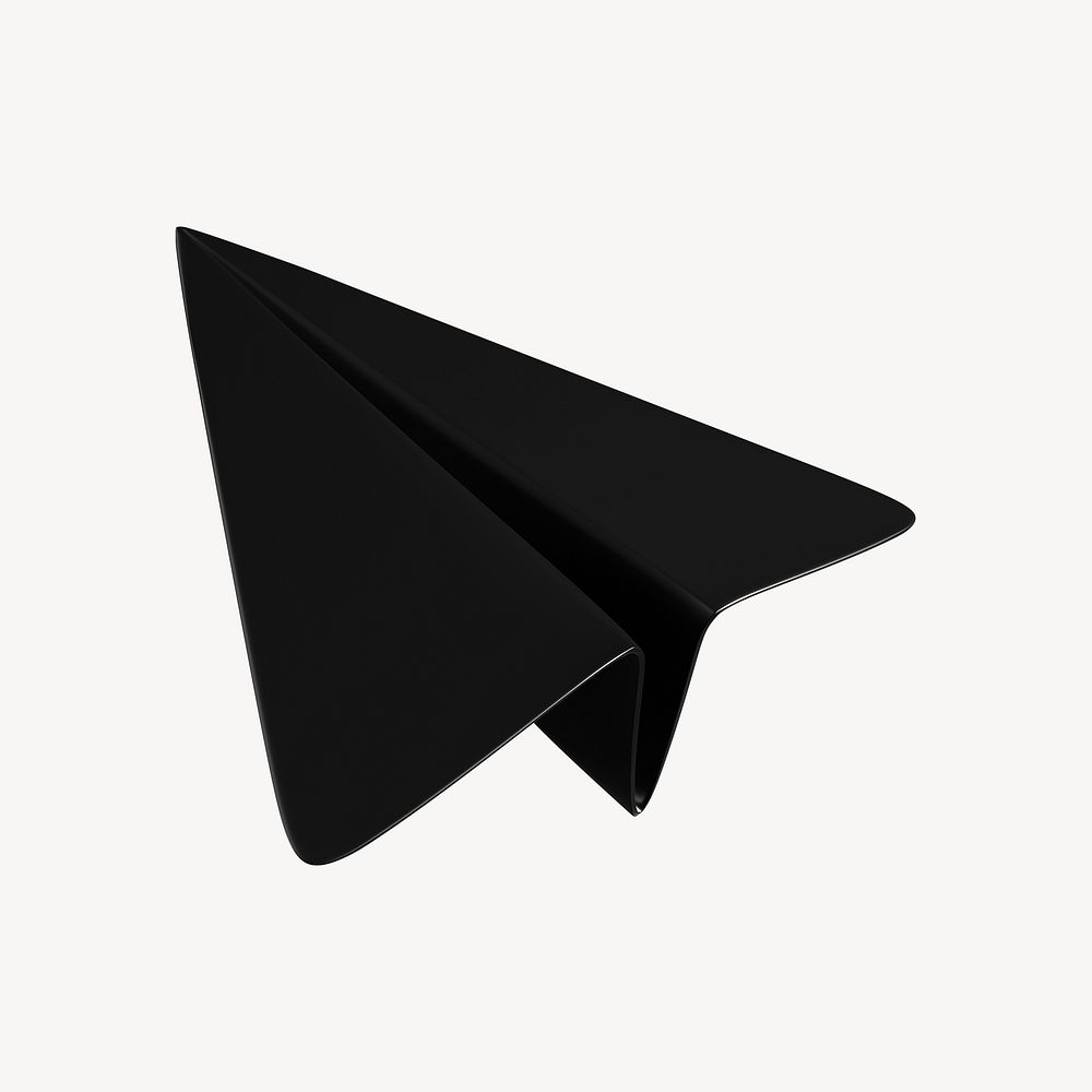 Black paper plane 3D business icon psd