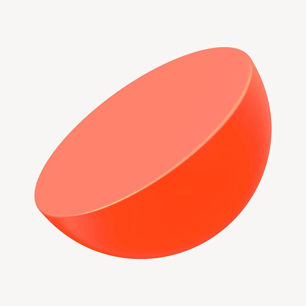 3D red semicircle shape illustration
