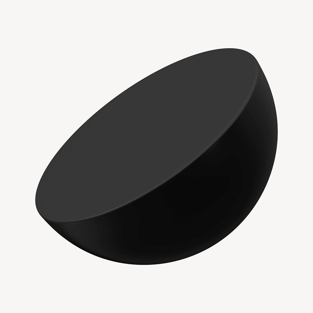 3D black semicircle illustration