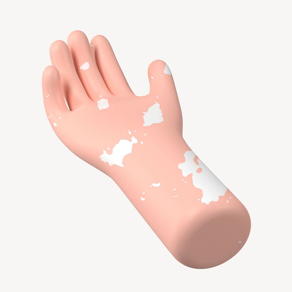 Helping hand gesture, vitiligo awareness, 3D illustration psd