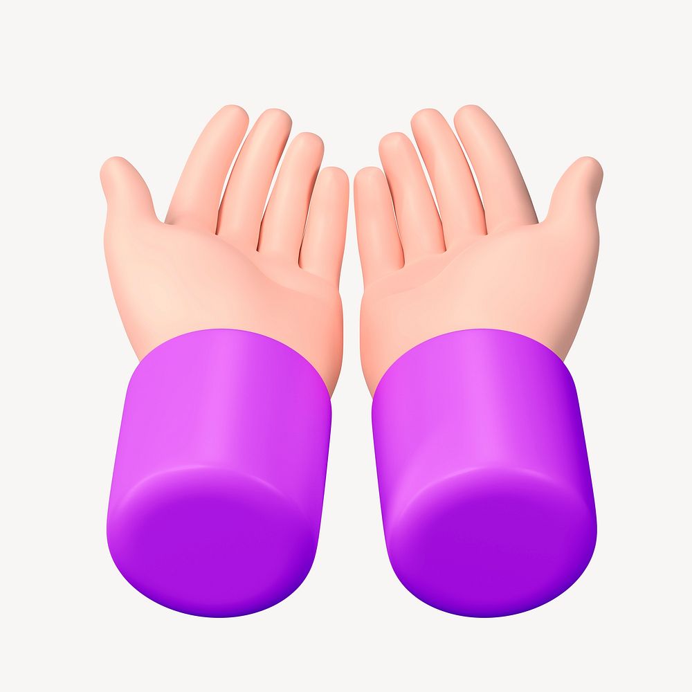Hands presenting invisible object, 3D illustration