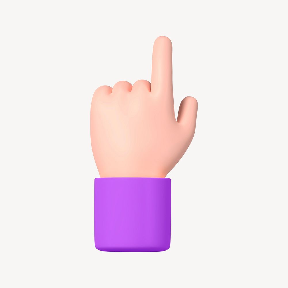 Finger-pointing hand gesture, 3D illustration psd